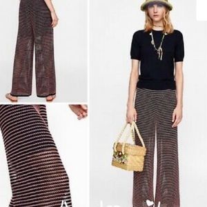 NWT Zara knit palazzo pants, trendy size S.